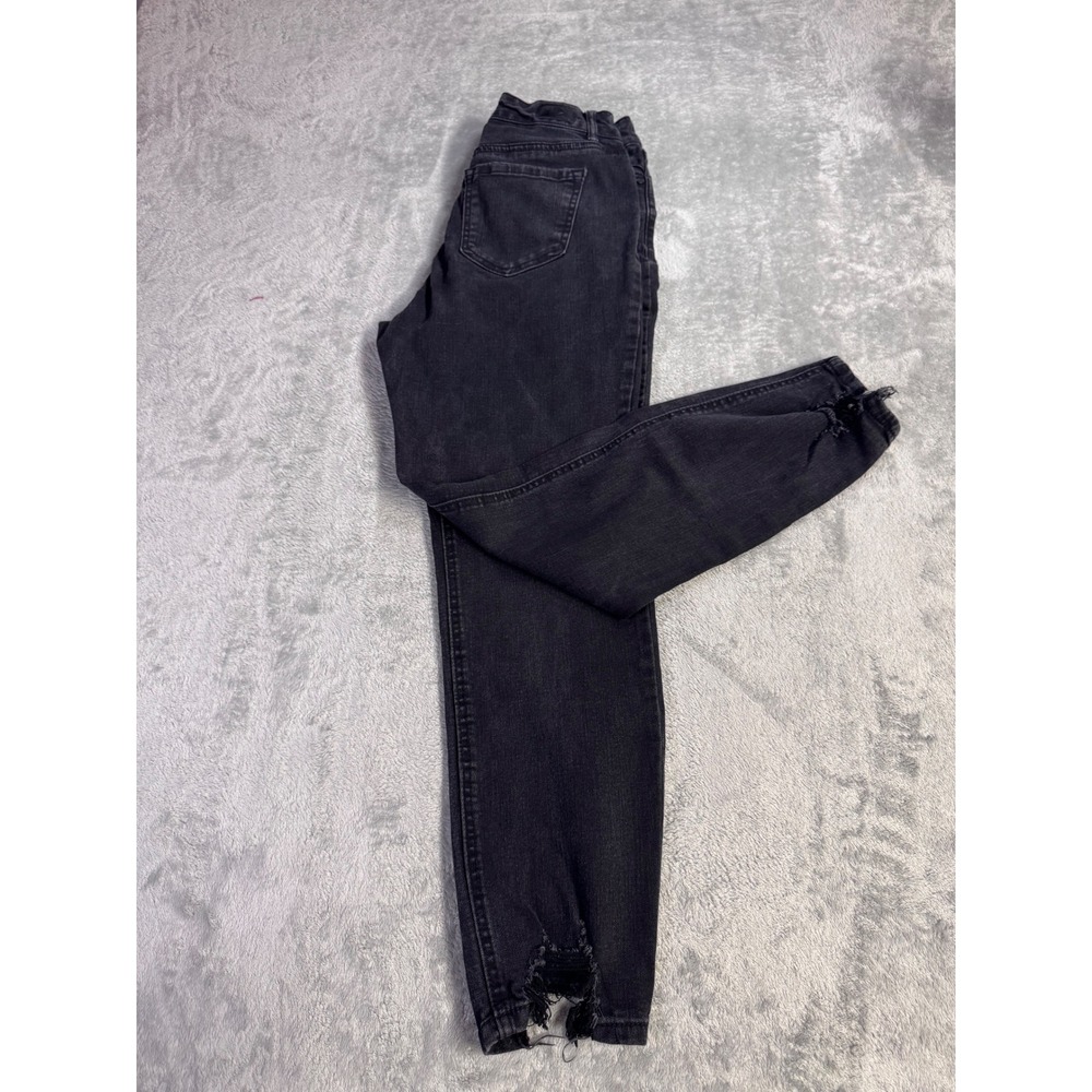Sofia Jeans by Sofia Vergara Adora Curvy Girlfriend Black Distressed Hem Jeans 4